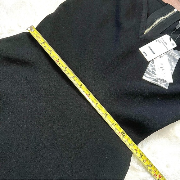 Milly Asymmetrical Draped Dress Black Size Medium NWT - Picture 15 of 16